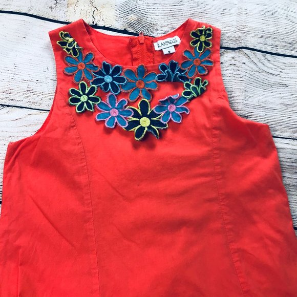 Flapadoodles Dress Girls sz6 orange floral - Picture 2 of 7